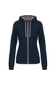 Dames Hoodie met rits kariban K467 NAVY-FINEGREY